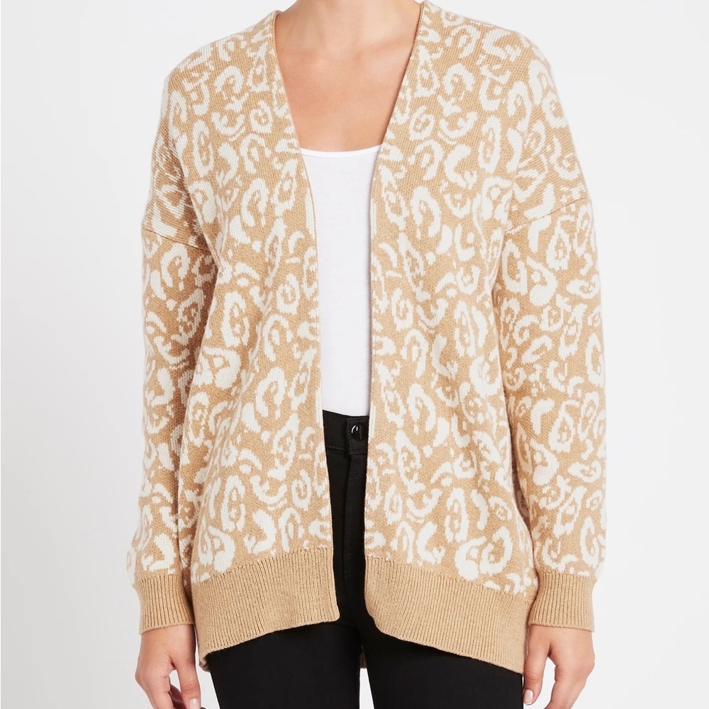 Current/Elliott Tan and Cream Leopard Cardigan